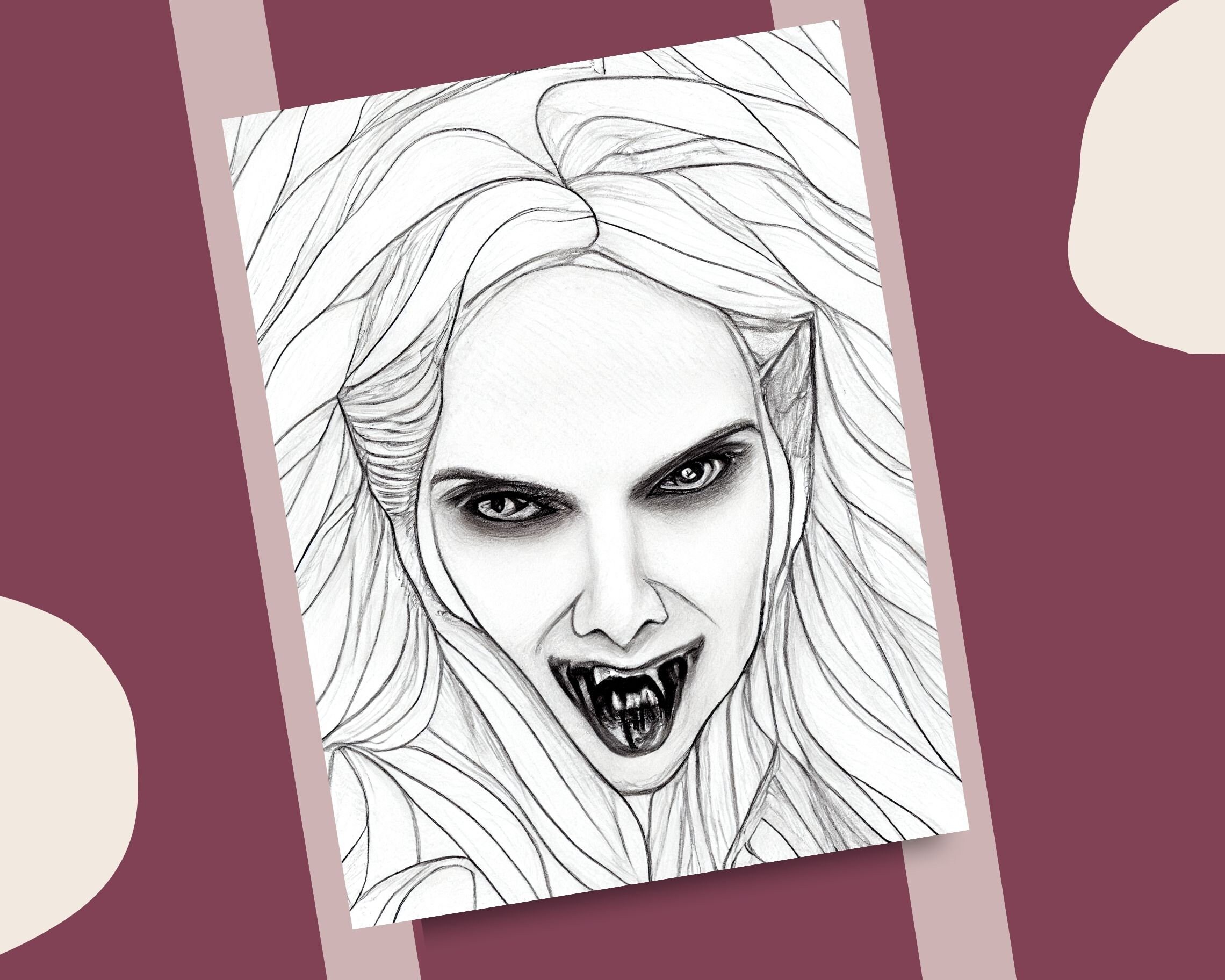 10 Vampires Coloring Pages Scary Vampire Illustrations Printable ...