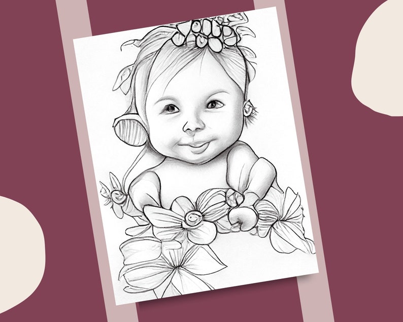 10 Baby Shower Coloring Pages Lovely Babies Printable Etsy
