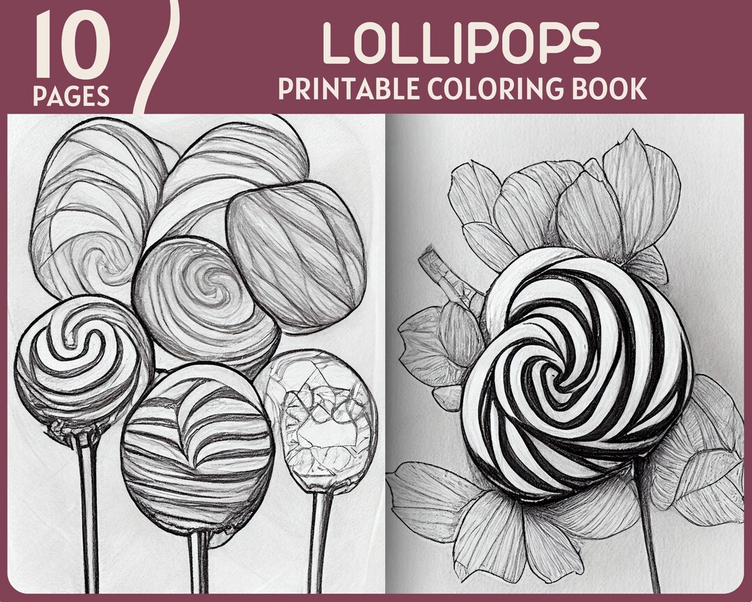 10 Lollipops Coloring Pages Sweet Lollipop Coloring Book Printable