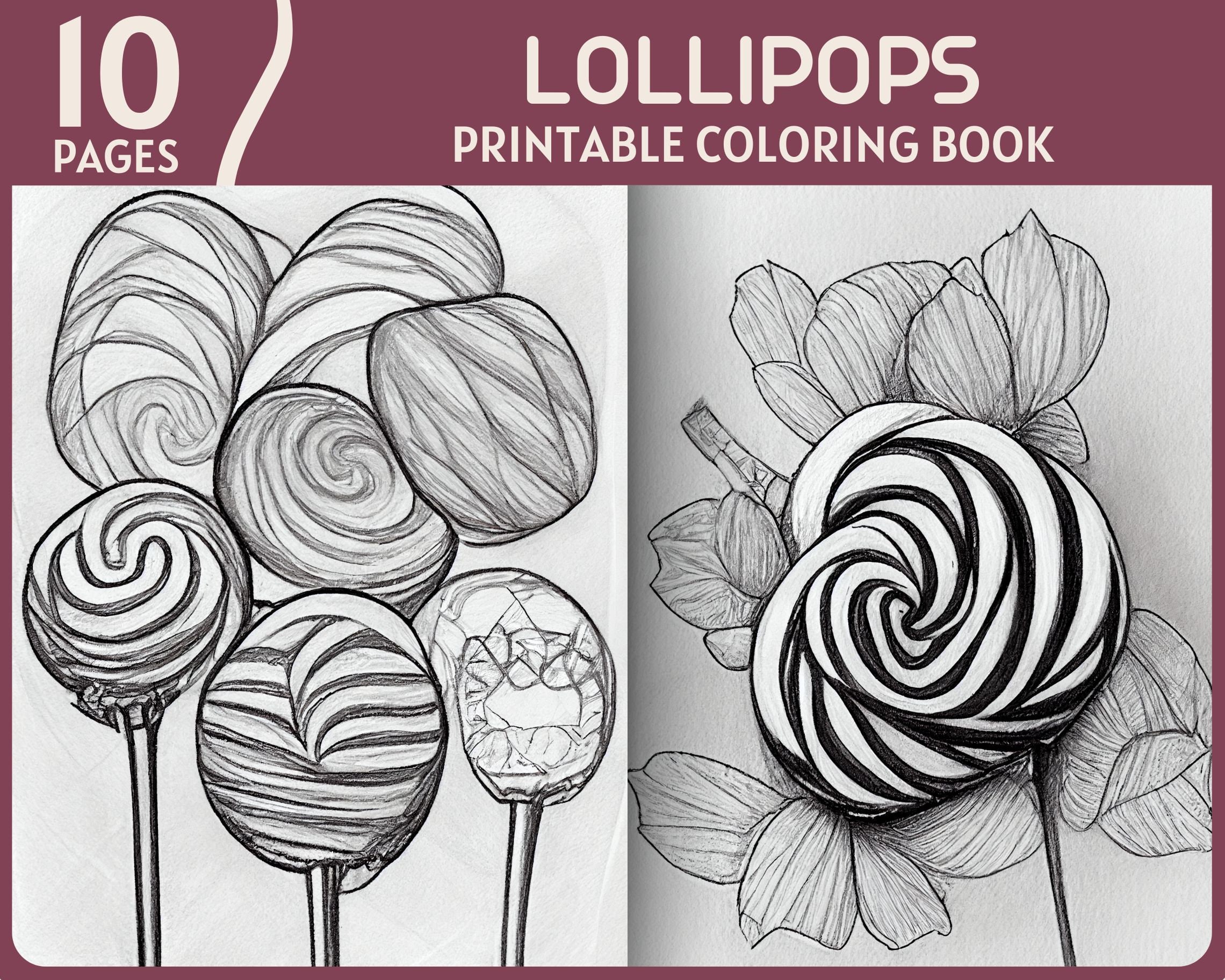 10 Lollipops Coloring Pages Sweet Lollipop Coloring Book Printable