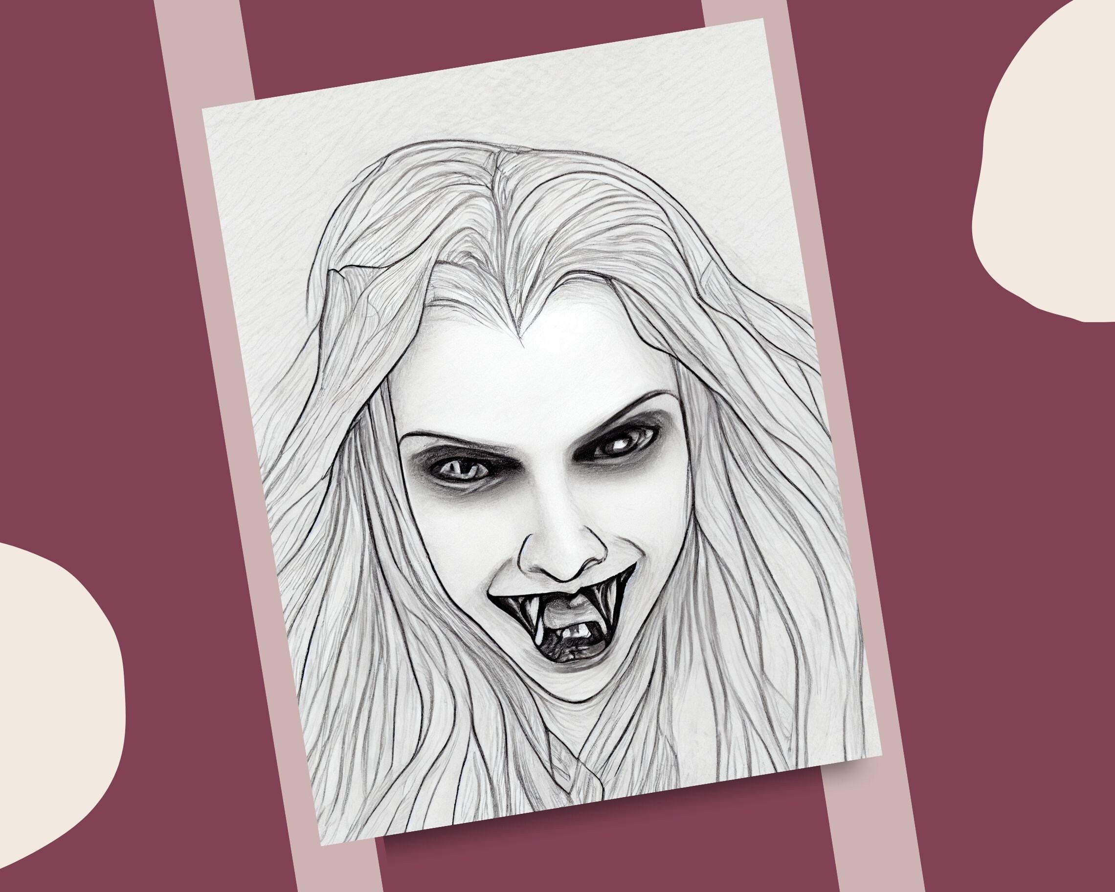10 Vampires Coloring Pages Scary Vampire Illustrations Printable ...