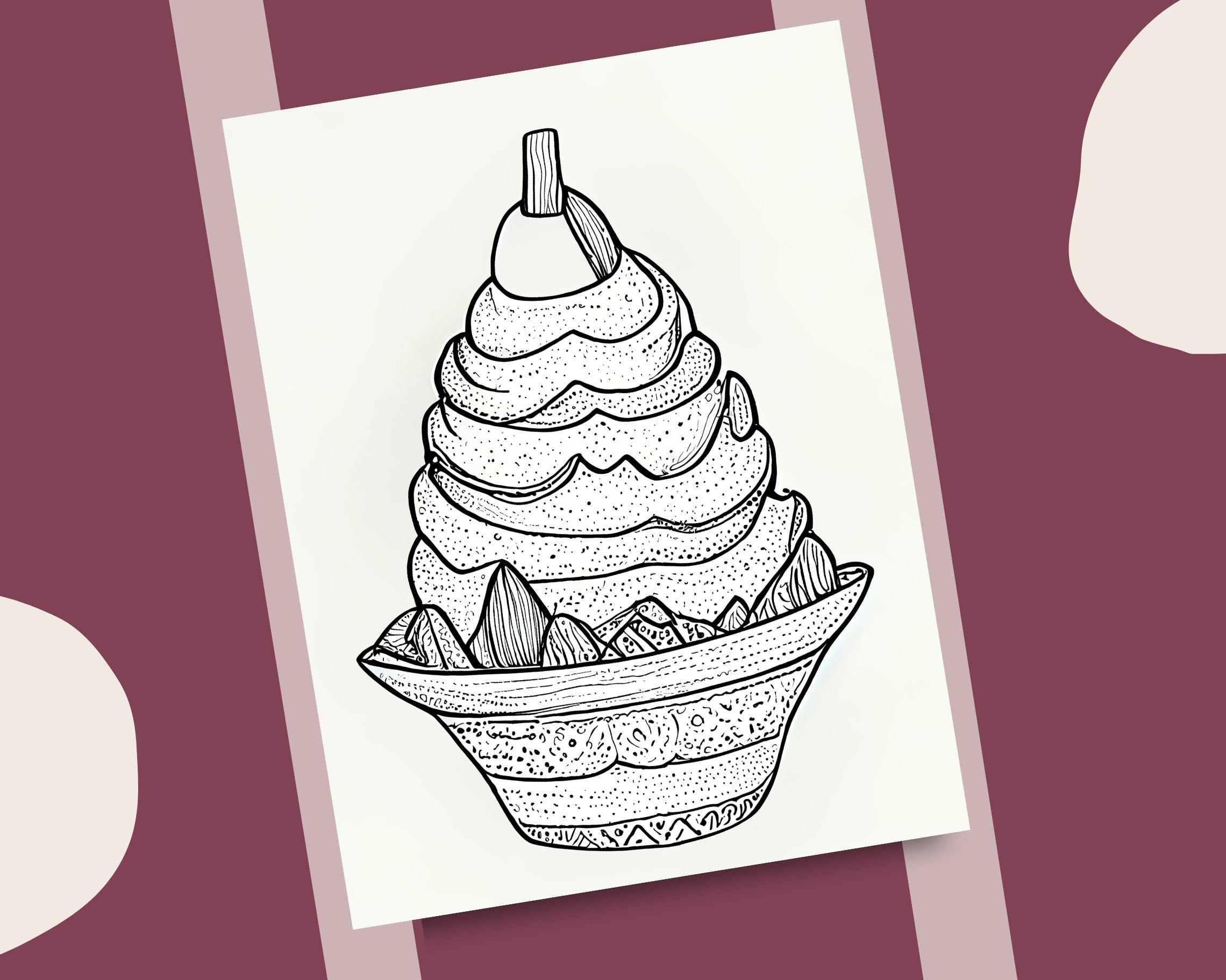 Frozen Yogurt Coloring Page
