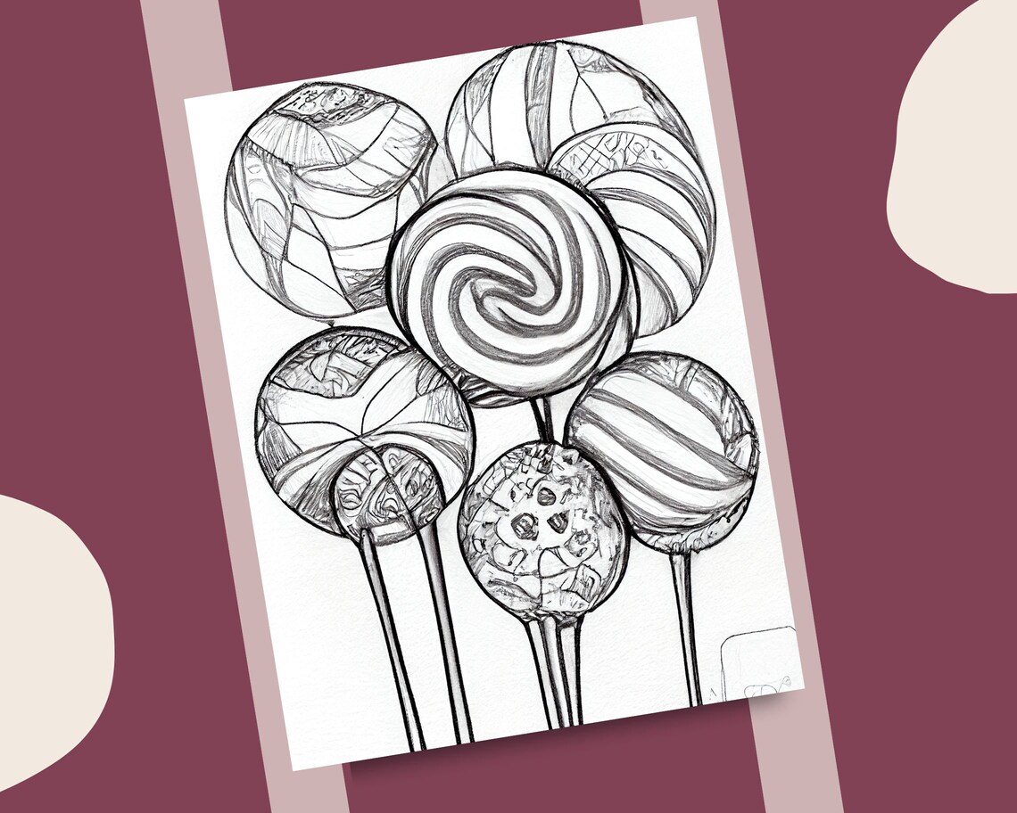 10 Lollipops Coloring Pages Sweet Lollipop Coloring Book Printable