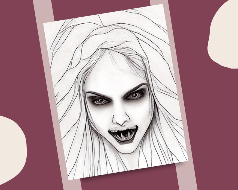 10 Vampires Coloring Pages Scary Vampire Illustrations Printable ...