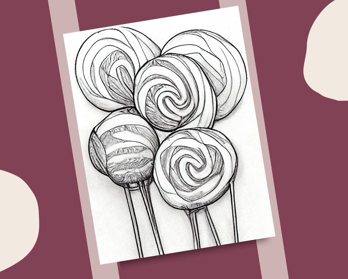 10 Lollipops Coloring Pages Sweet Lollipop Coloring Book Printable