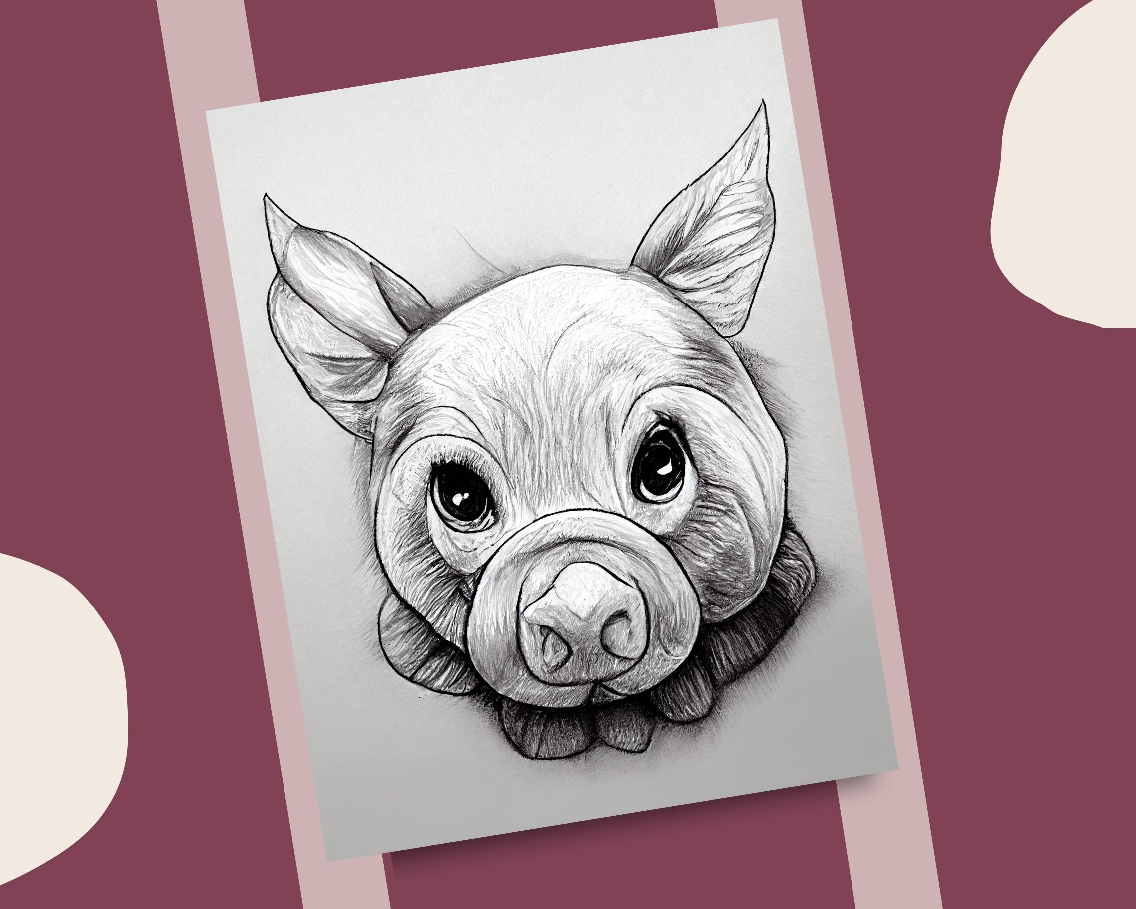 How To Draw A Pig Face Realistic