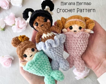 Mariana Mermaid Pop, Low-sew, Crochet Fidget Pattern, Crochet Mermaid Pattern