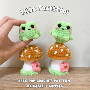 LOW SEW Popping Frog Crochet Pattern, Tilda Toadstool, Frog Pattern, Mushroom Pattern, Pop Pattern