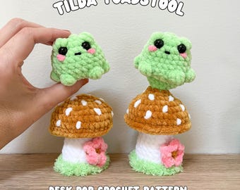Patrón de ganchillo Tilda Toadstool: Rana que salta con costura baja (Descarga en PDF)