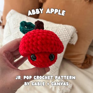 Abby Apple, Jr. Pop, Crochet Pattern, Crochet Apple Pattern, Crochet Fidget Pattern, Crochet Pop Pattern, Amigurumi Pattern, Amigurumi