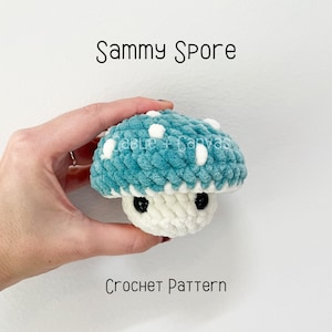 Sammy Spore, Jr. Pop, NO SEW, Crochet Pattern, Crochet Mushroom Pattern, Crochet Fidget Pattern, Crochet Pop Pattern, Amigurumi Pattern image 1