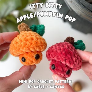 Itty Bitty Crochet Apple & Pumpkin Pop Pattern (PDF Download)