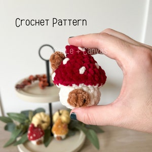 Itty Bitty Mushie House Pop, Low-sew, Crochet Mushroom House, Crochet Mushroom, Amigurumi Mushroom, Crochet Pattern, Amigurumi Pattern