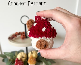 Itty Bitty Mushie House Pop, Low-sew, Crochet Mushroom House, Crochet Mushroom, Amigurumi Mushroom, Crochet Pattern, Amigurumi Pattern