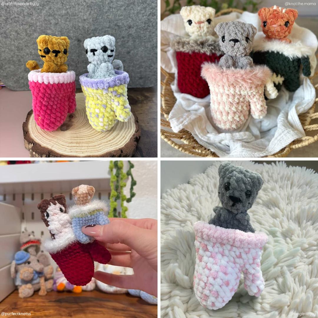 Crochet Exploding Kitten Popping Kittens in Mittens Crochet Pattern, No Sew, Digital File Only ...