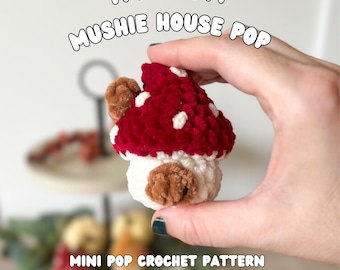 Crochet Mushroom House Pattern: Itty Bitty Mushie Pop, Low-Sew (Digital Download), Silent Fidget