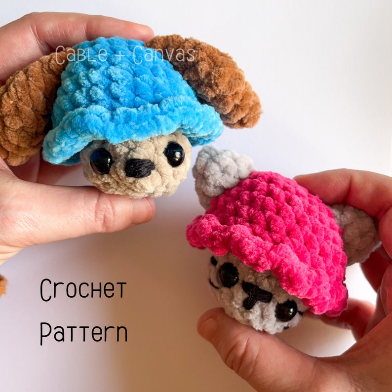 Itty Bitty Pet Pops, Crochet Pattern, Popping Pets, Amigurumi Pattern, Crochet Dog Pattern, Crochet Cat Pattern image 1