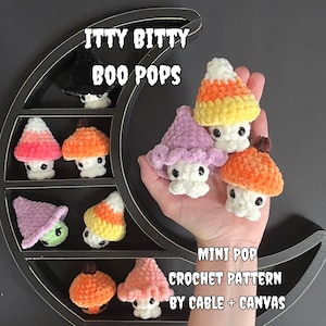 Itty Bitty BOO Pops Häkelanleitung: Nicht nähen Amigurumi Geist (PDF Download) Halloween