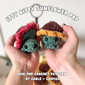 Patrón de girasol a crochet: Itty Bitty Amigurumi Pop, SIN COSTURAS (Descarga digital)