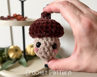 Itty Bitty Acorn Pop, NO SEW, Crochet Acorn Pattern, Amigurumi Acorn Pattern, Garden Pops, Crochet Pattern, Amigurumi Pattern, Fidget Toy