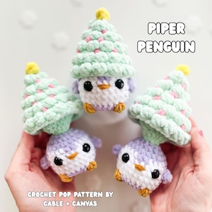Piper Penguin Crochet Pop Pattern, No Sew, Digital File Only