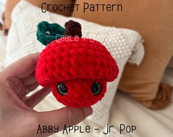 Abby Apple, Jr. Pop, Crochet Pattern, Crochet Apple Pattern, Crochet Fidget Pattern, Crochet Pop Pattern, Amigurumi Pattern, Amigurumi