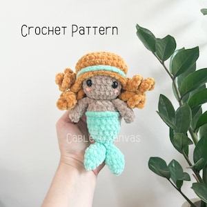 Maren the Mermaid, Crochet Mermaid Pattern, Crochet Mermaid, Crochet Pattern, Amigurumi Pattern, Pocket Mermaid, Pocket Pattern, Crochet