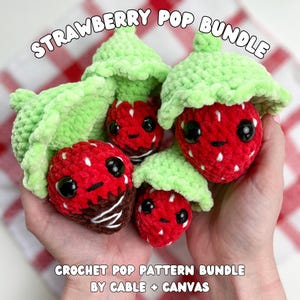 No Sew Crochet Strawberry Pops Pattern Bundle (PDF Download)