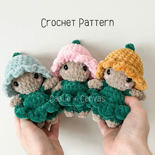 Crochet Flower Pattern, Penelope Petals, Crochet Flower Doll Pattern, Crochet Pattern, Crochet Flower, Crochet Flower Doll, Pocket Sprite
