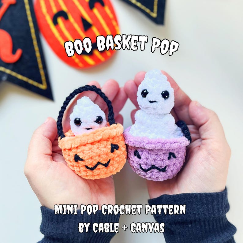 Crochet Ghost Basket Pattern: No Sew (Digital Download) image 1