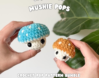 Crochet Mushroom Pattern Bundle: Mushie Pop, Sammy Spore (PDF Pattern), Silent Fidget