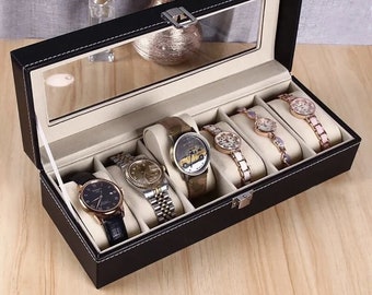 Boîte de rangement élégante pour montres - protégez vos collections préférées./Elegant Watch Storage Box - Protect your Favorite Collections