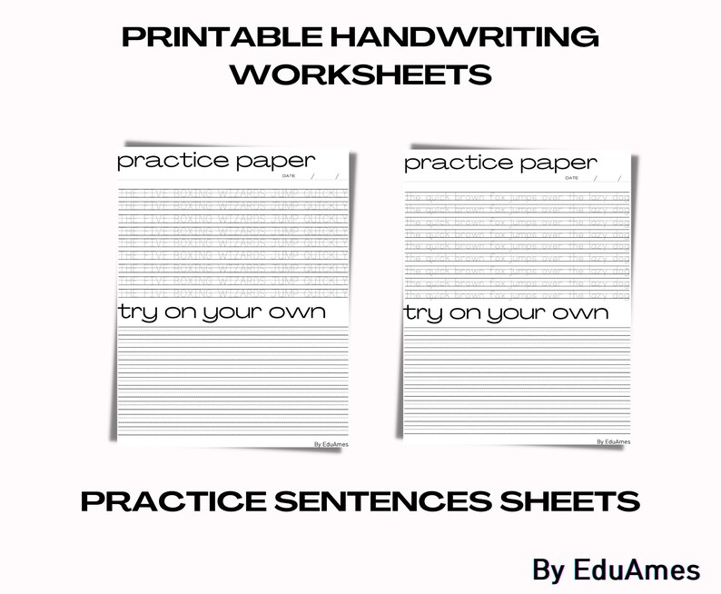 105 Pages of Printable Handwriting Worksheets for Adults - Etsy