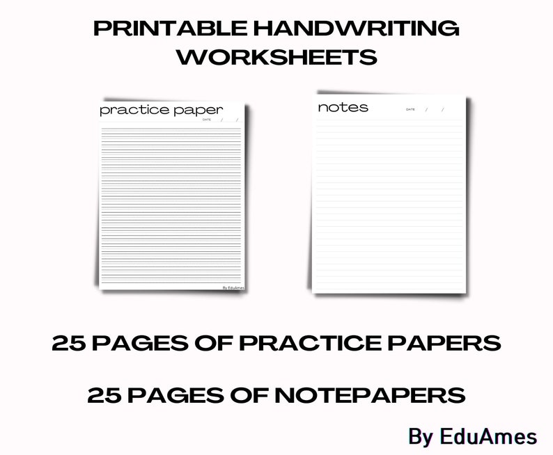 105 Pages of Printable Handwriting Worksheets for Adults - Etsy