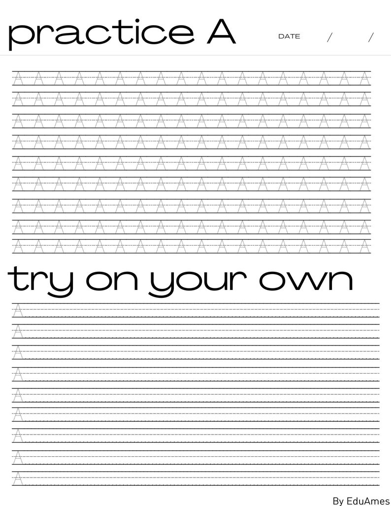 105 pages of printable handwriting worksheets for adults etsy