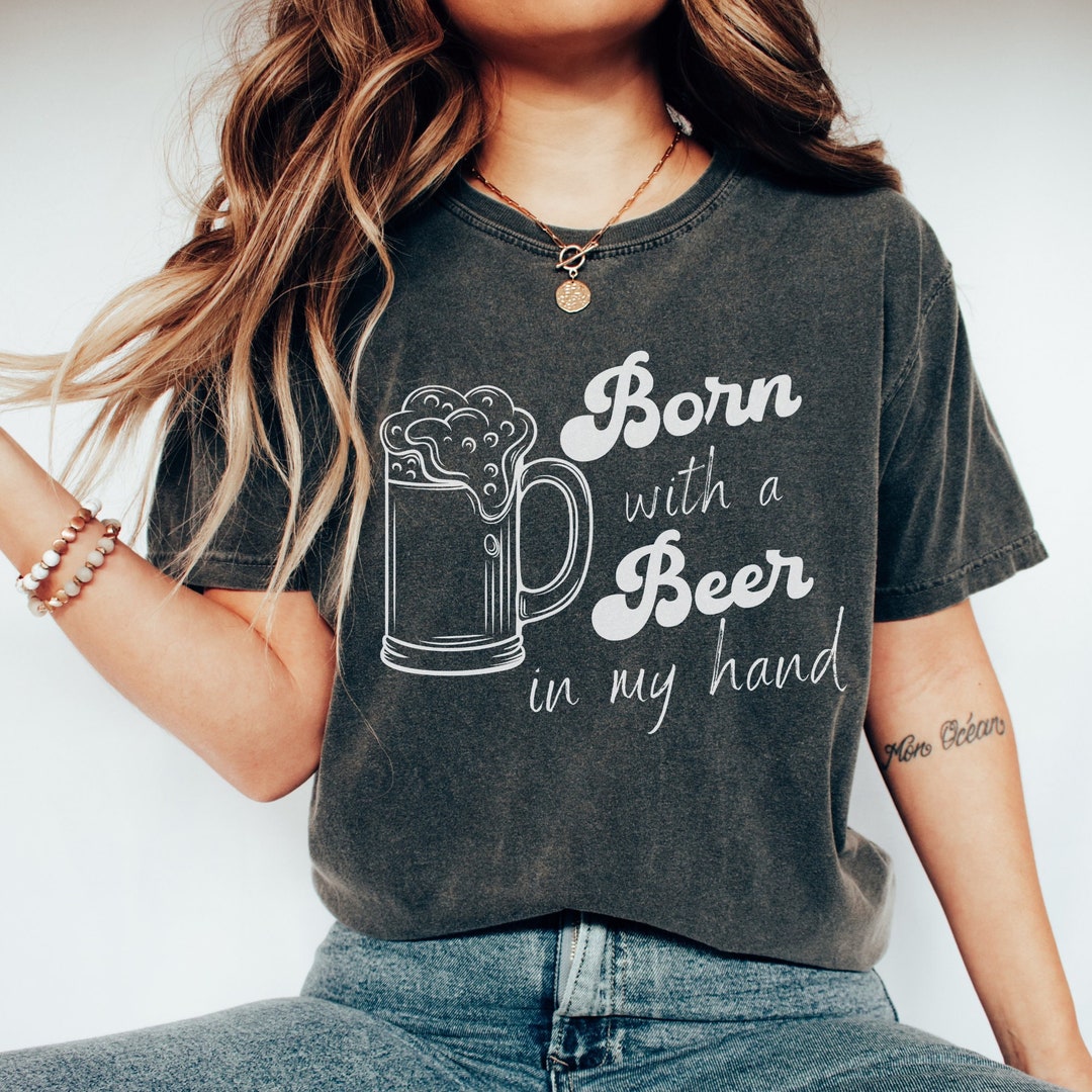 Comfort Colors Born With A Beer in My Hand Shirt Wallen - Etsy