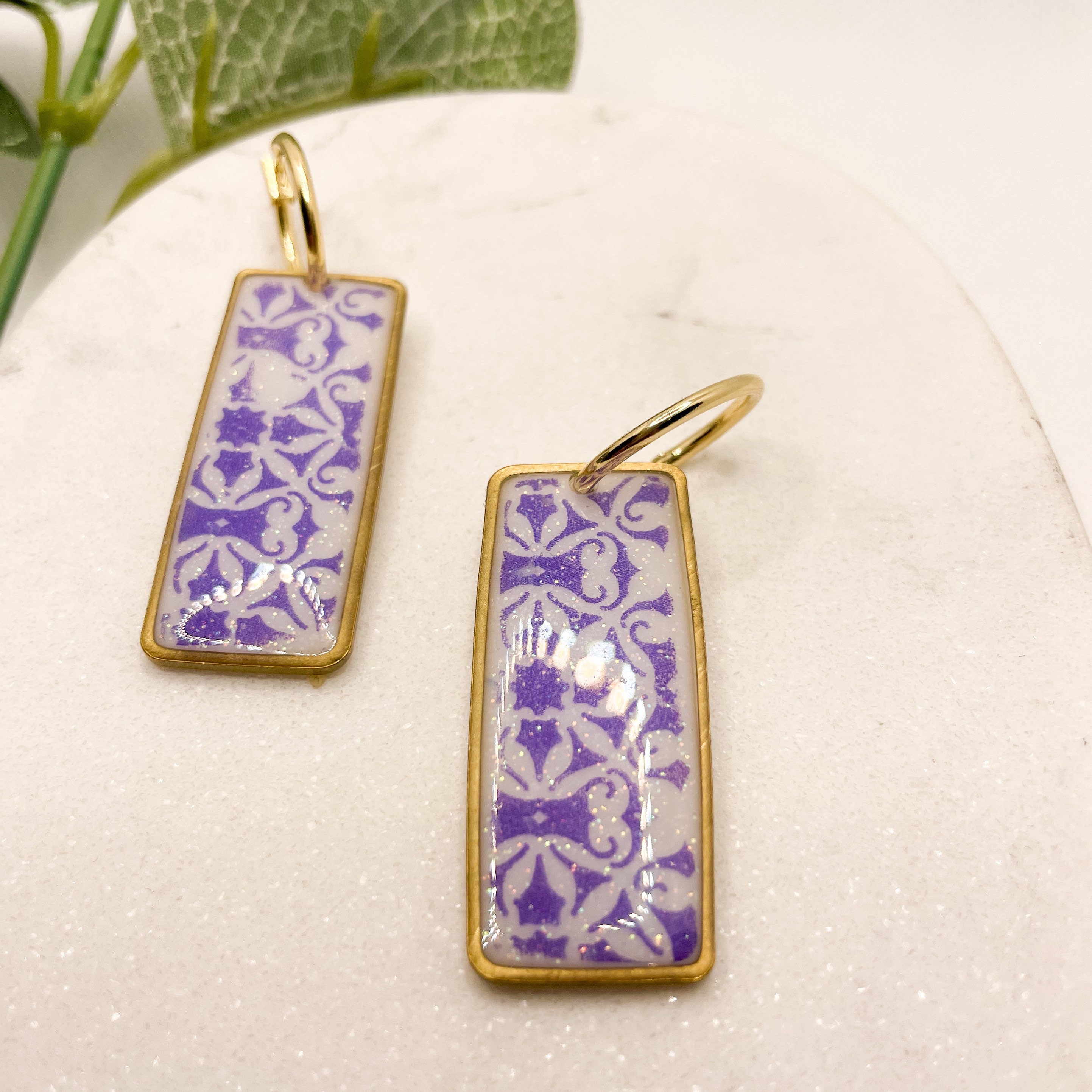 Sea Blue Tile Earrings
