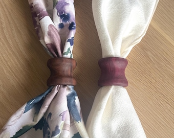 Anillos para servilletas de madera hechos a mano - Juego de 6, decoración moderna para la mesa