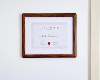 Handcrafted Solid Hardwood Diploma Frame | Graduation Certificate Display (Optional Mat)
