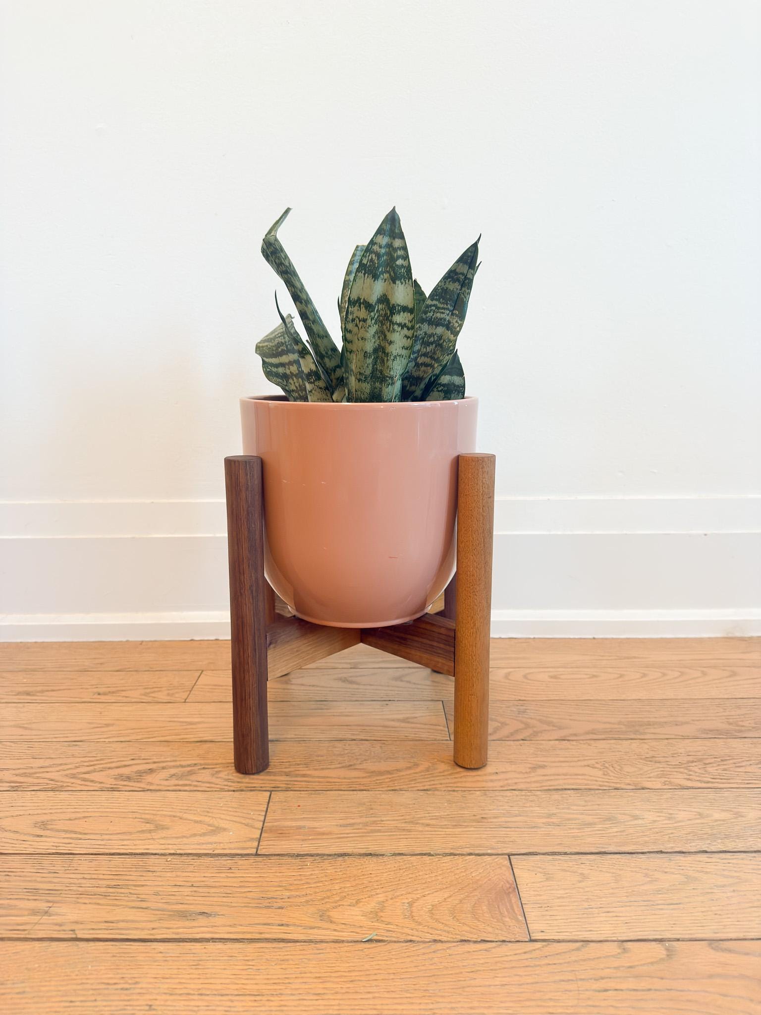 Mid Century Wooden Plant Stand | Handcrafted Solid Wood Stand - Etsy Canada