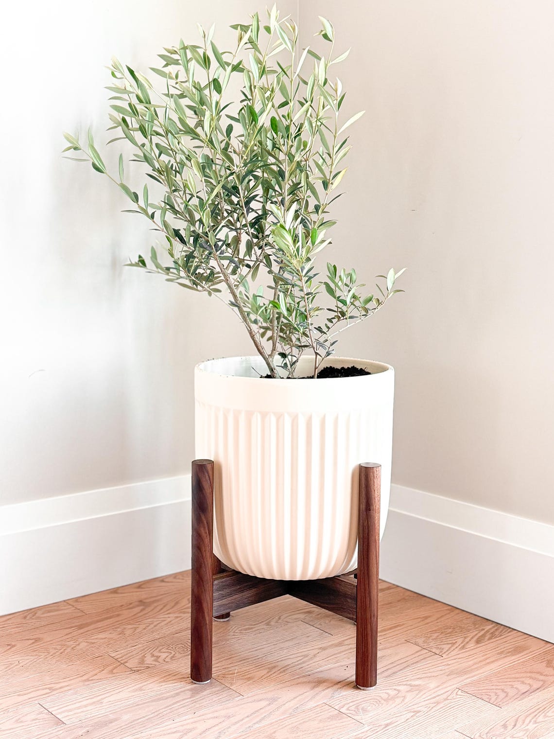 Mid Century Wooden Plant Stand | Handcrafted Solid Wood Stand - Etsy Canada