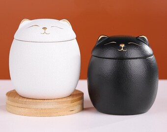 Ceramic Tea Caddy Pottery Tea Canisters Storage Tea or Food