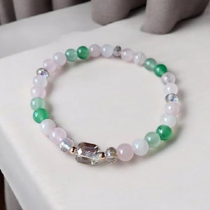 Harmony Gemstone Bracelet: Heart and Soul (Rose Quartz & Aventurine)