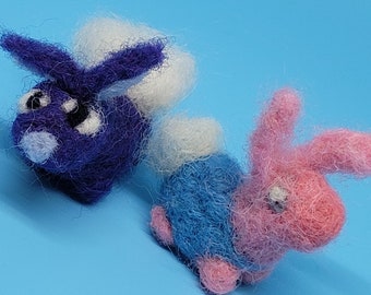 Needlefelt Colorful Bunny - Plush / Soft Sculpture