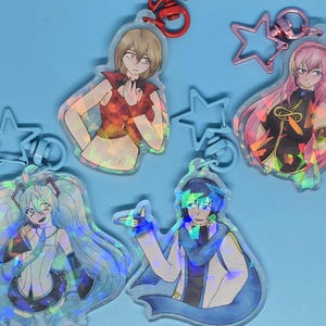 Vocaloid Assorted Cryptonloids Holographic Acrylic Keychain (Hatsune Miku, Megurine Luka, KAITO, MEIKO)