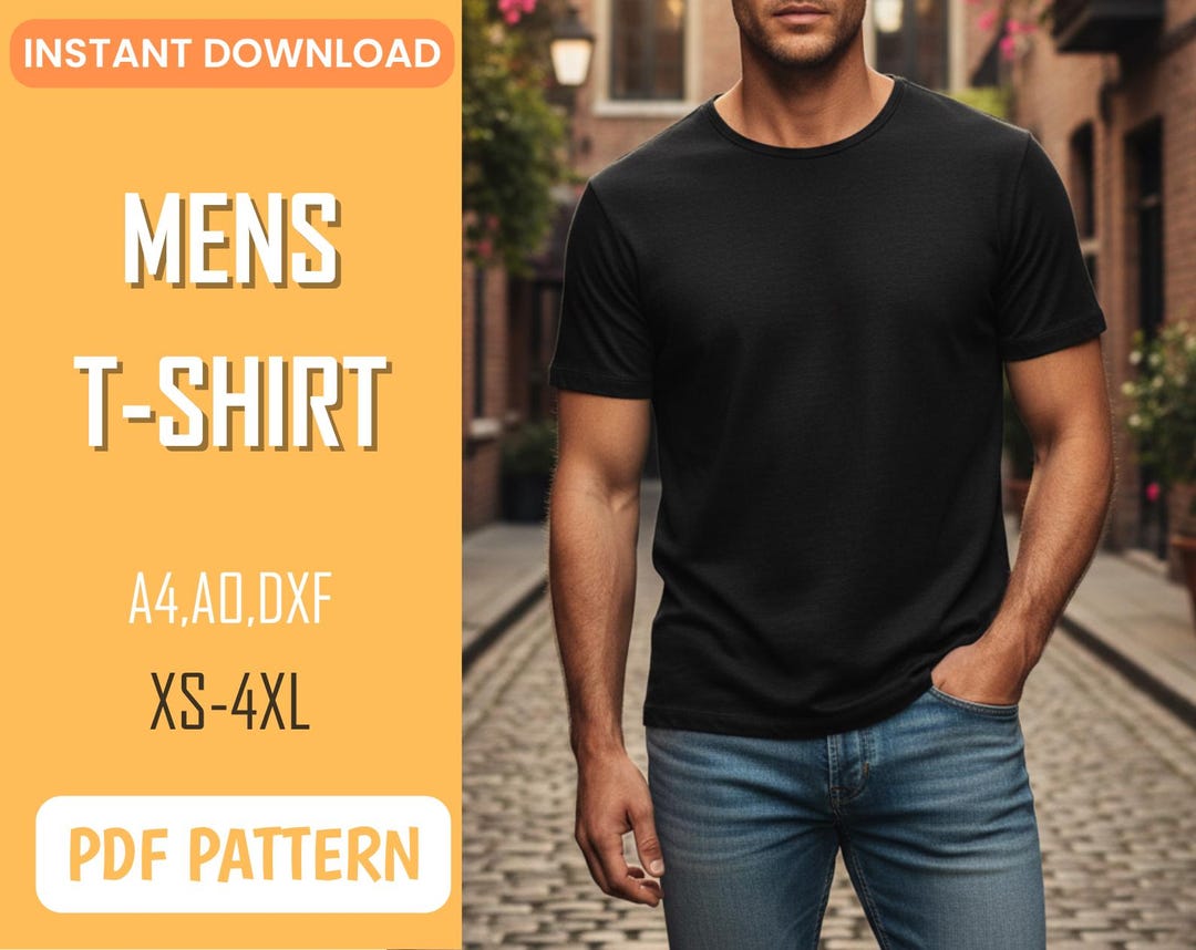 Men’s Basic T-shirt Sewing Pattern: Classic Everyday Tee XS–4XL | Easy ...
