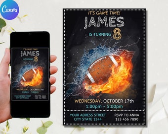 Football Birthday Party Invitation, Boys Birthday Party, It's Game Time Invitation, Sports Invite, Digital or Printed Invites