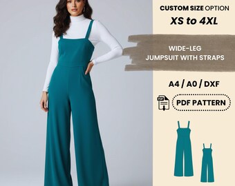 Overall mit weitem Bein Schnittmuster | Riemchen Overall XS-4XL | Einfache anfängerfreundliche PDF-Häkelanleitung