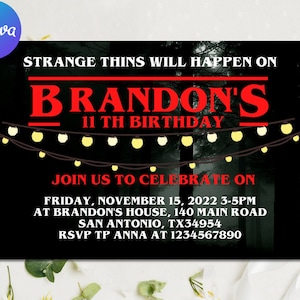 Stranger Kids Birthday Invitation | Stranger Invite | Printable Birthday Party Invitations | Digital Kids Party Invite | Instant Download
