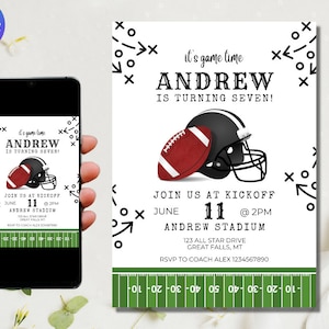 Football Birthday Party Invitation | It's Game Time | Football Invite | Boy Birthday Invite | DIGITAL Editable Printable Invite